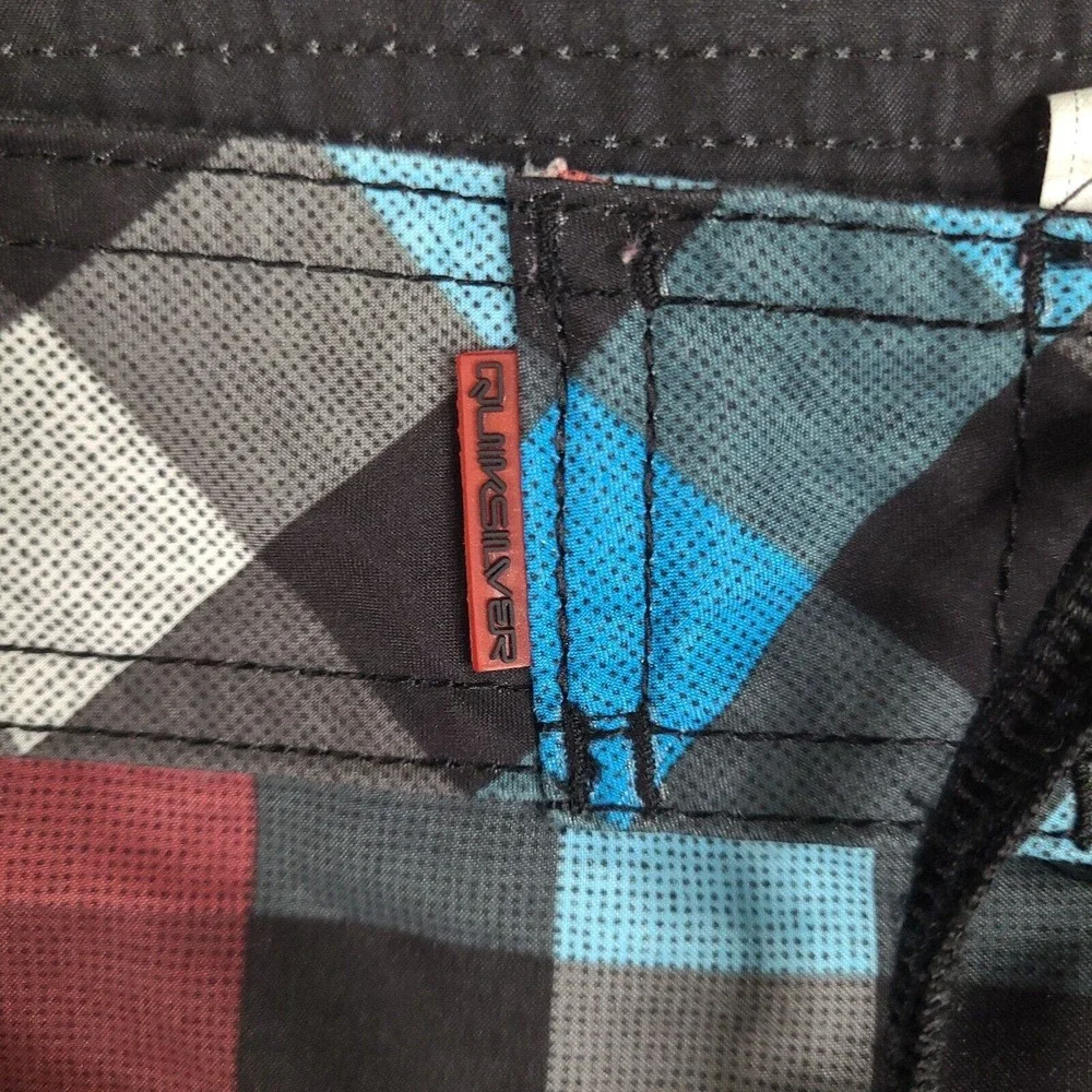 Quiksilver Board‎ Shorts Mens 40 Multicolor Plaid Check Swim Trunks Beach